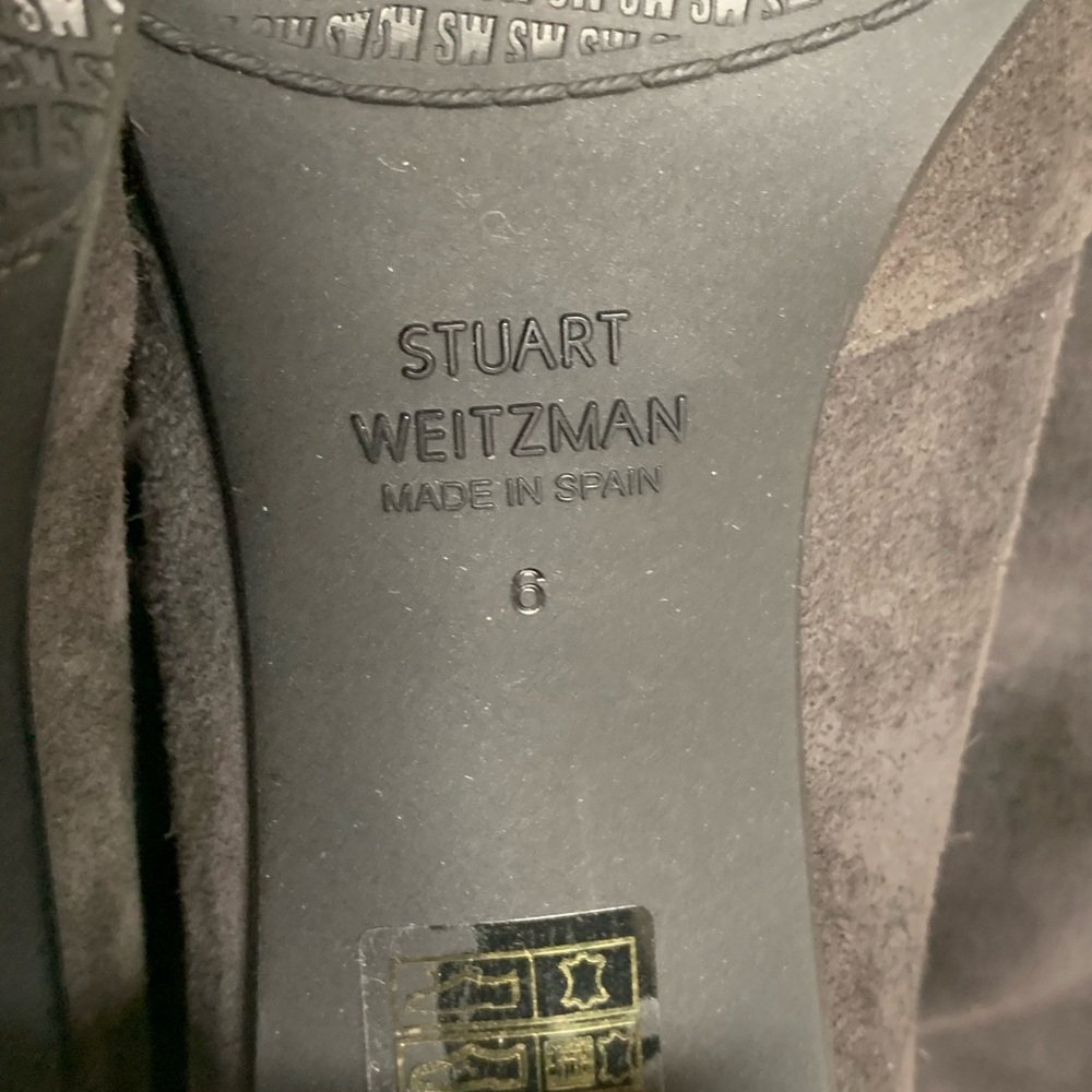 Stuart Weitzman Dark Slate Grey Suede Over-the-Knee Boots Size 6/36.5 - Picture 10 of 16